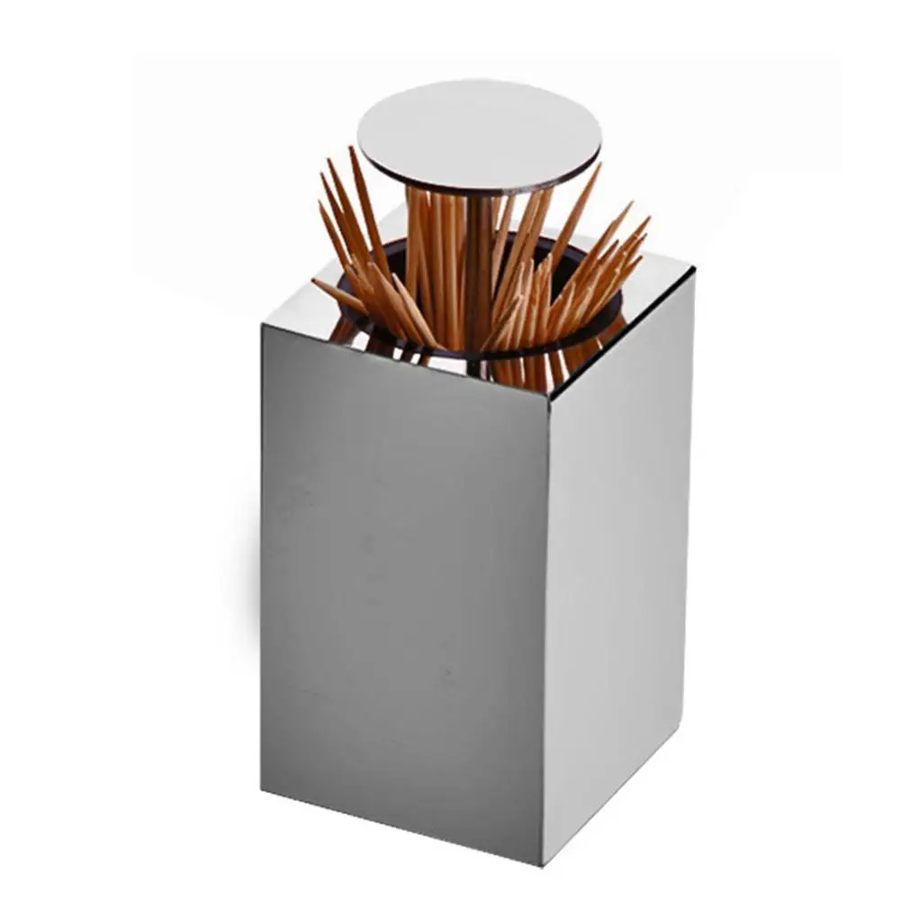

LeKing Toothpick Holder Stainless Steel Container Household Table Toothpick Storage Box Toothpick Dispenser Rustproof Durable