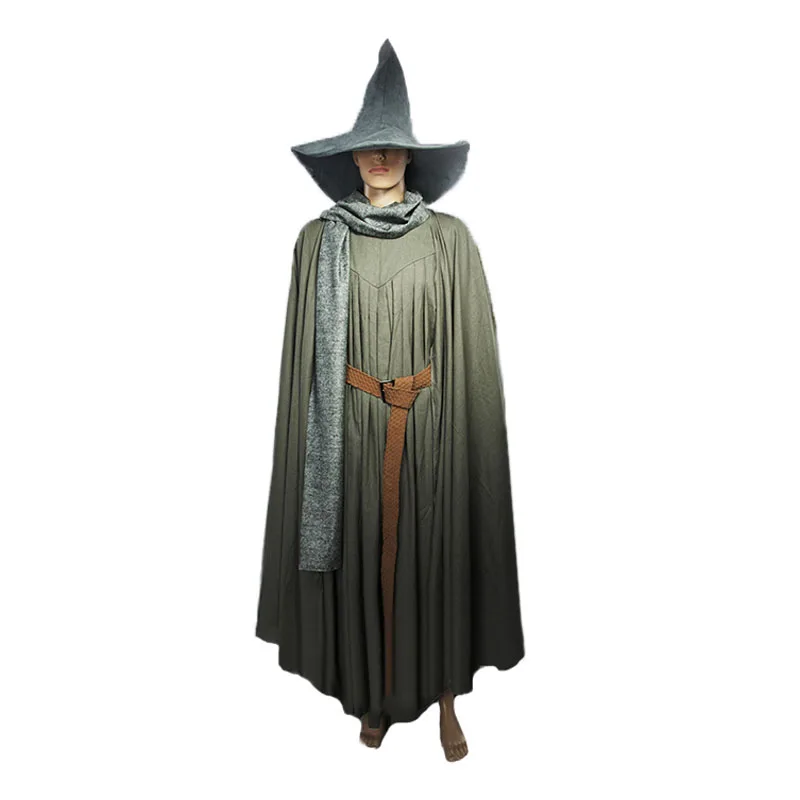 

Lord Of The Rings Gandalf Wizard Cosplay Halloween Costume Custom with hat