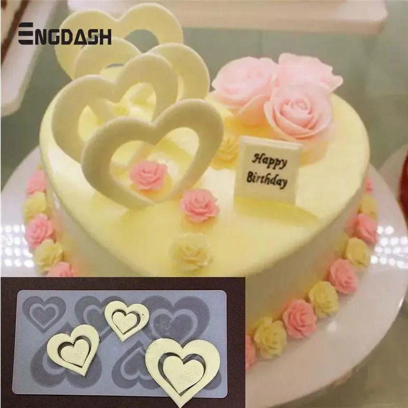 

ENGDASH 1pc Heart Silicone Mold Cake Decorating Tool Cupcake Mold Chocolate Mould Muffin Pan Baking Stencil Valentine's Day Gift