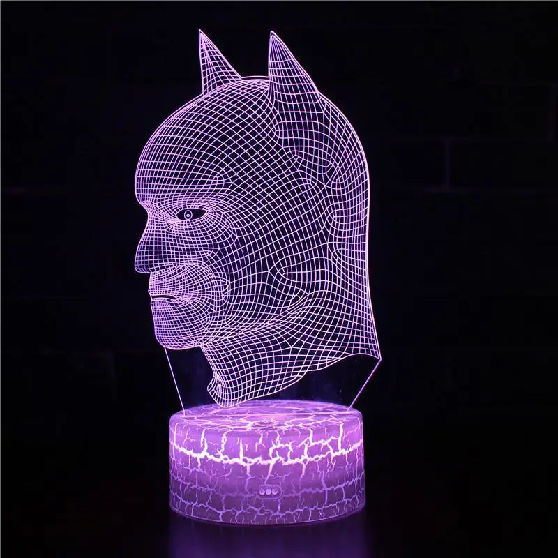 Новинка года Лига мира 3D светодиодный DC принт Бэтмен свет ночник настольная лампа 7 цветов Изменение USB rgb контроллер игрушка детский подарок - Цвет абажура: W