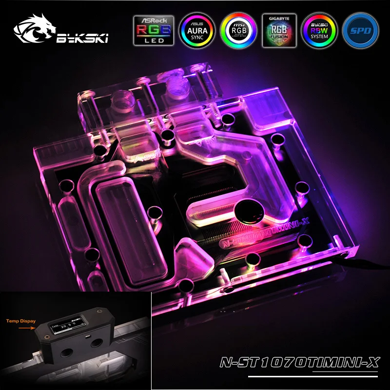 

Bykski N-ST1070TIMINI-X Full Cover VGA Water Cooling Block with LED for ZOTAC GeForce GTX 1070 Ti Mini 8GB GDDR5X