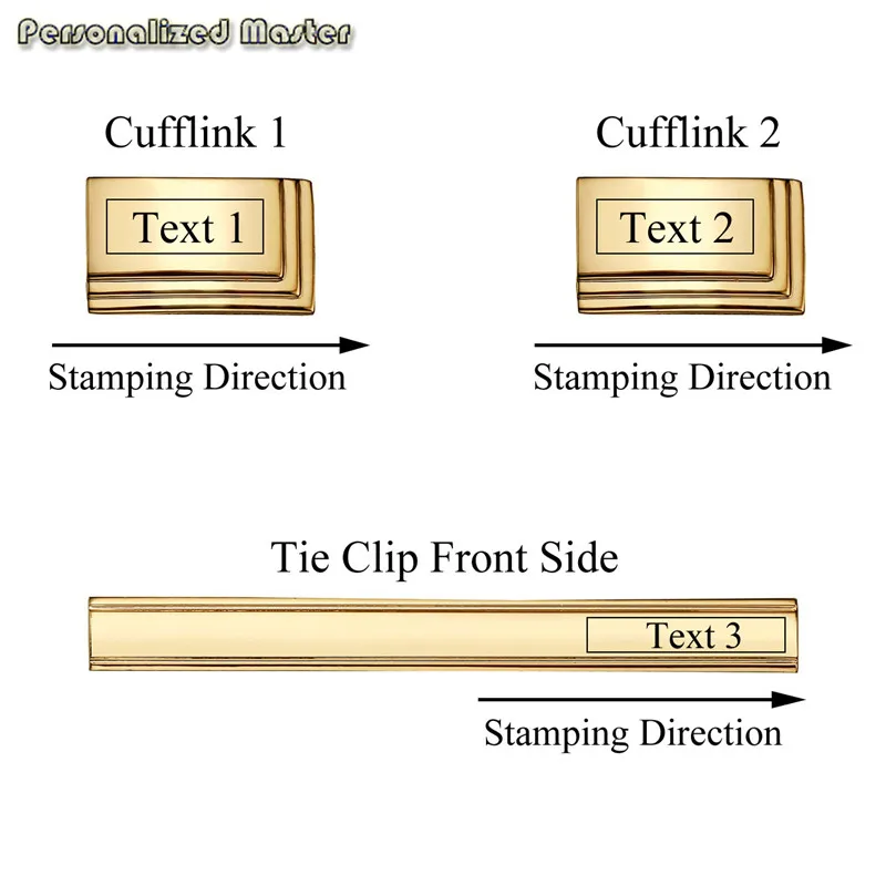 Персонализированные мастер гравировка пользовательские запонки из нержавеющей стали зажим для галстука бар набор для мужской рубашки бизнес Свадебный подарок 3 шт