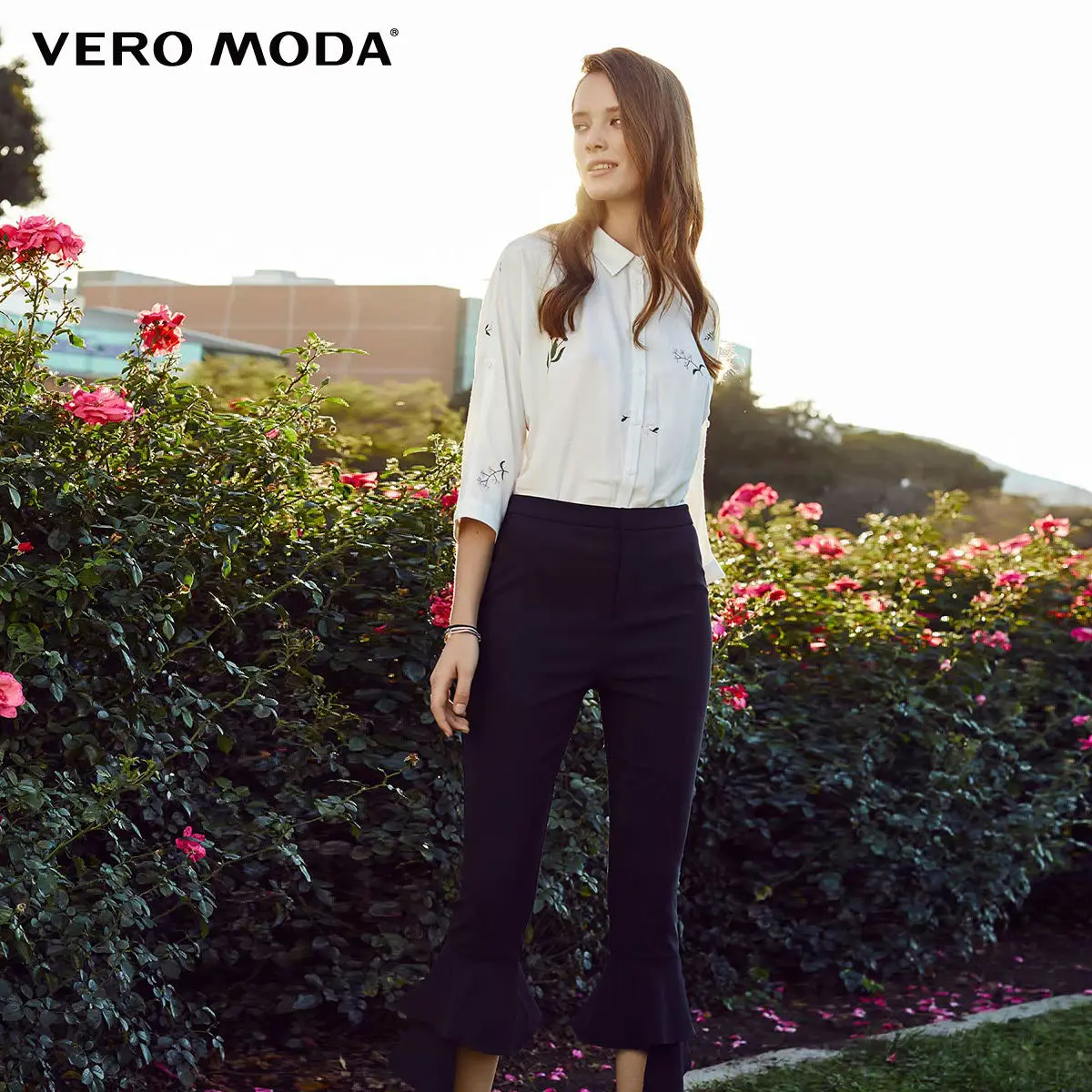 Beste Vero Moda Nieuwe Vrouwen Bloemen Borduren 3 4 Batwing Mouwen Blouse Shirt | 318331551