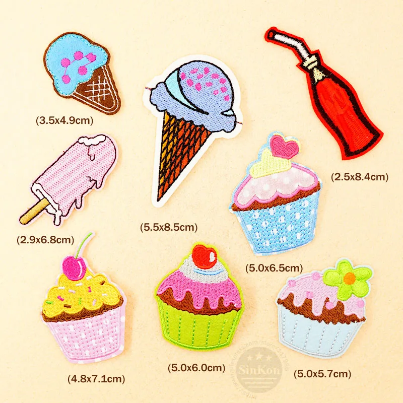 

POPSICLE COlA CAKE DIY Clothes Patches Embroidery Patch Applique Clothes Iron On Clothing Sewing Supplies Decorative