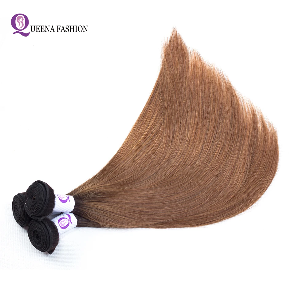 Ombre cabelo Humano Em Linha Reta Feixes de cabelo Com Fecho