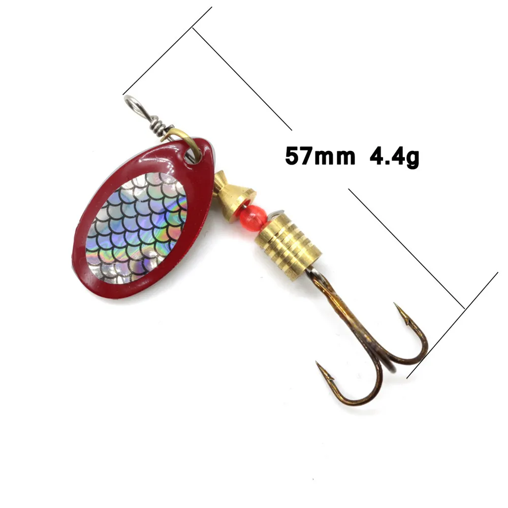 10 unids/caja Pesca señuelos Color mezclado Metal Spinner cuchara lentejuelas cebos artificiales señuelos Pesca accesorios