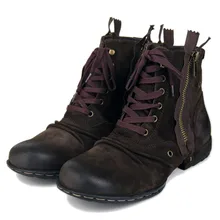 OTTO ZONE/Мужская обувь; ботинки из натуральной замши; коровья кожа; высокие ботильоны на молнии; мотоциклетные кожаные брендовые зимние ботинки на шнуровке