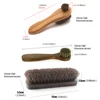 6 Pcs Set Horse Hair Pig Bristle Shoe Brush , Oil Polish Tool, Scrub Suede Fur, Clear Leather Shoes Ash 5