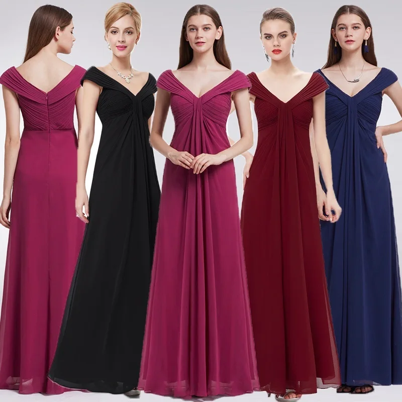 

[Clearance Sale] Elegant Evening Dresses Ever Pretty EP08457 V-Neck Sleeveless A-Line Long Chiffon Formal Evening Party Dresses