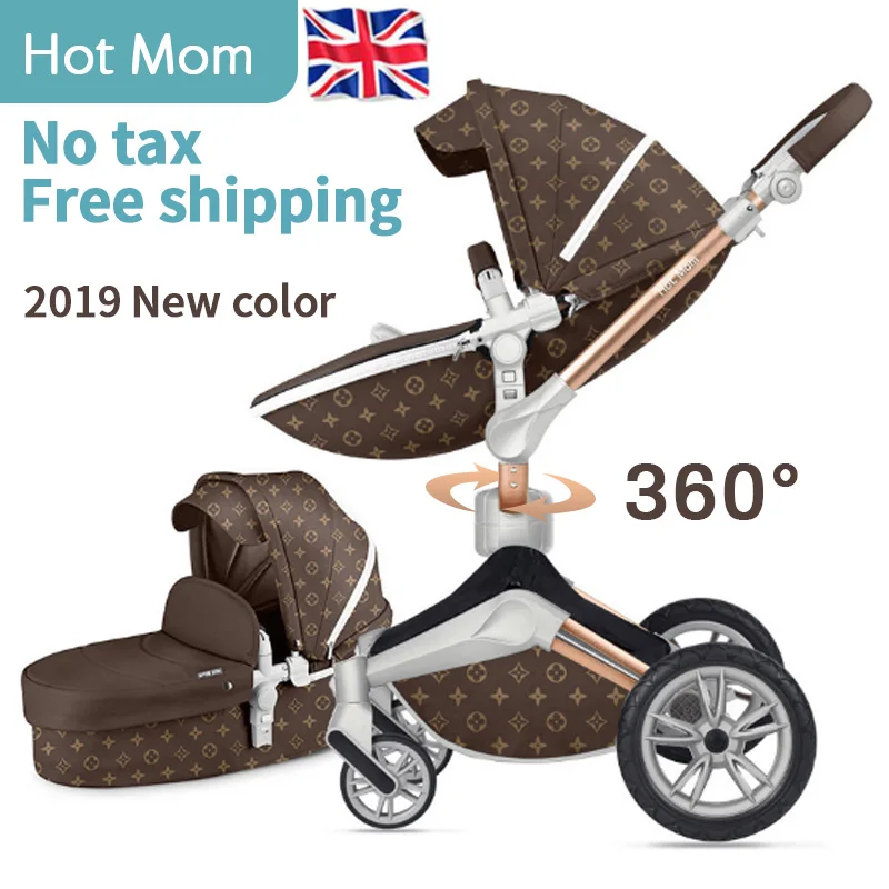 

Hot Mom 2 in 1 Baby Stroller 360 degree Rotate baby carriage Luxury High Landscape Baby Pram EU Standard No tax Free shipping