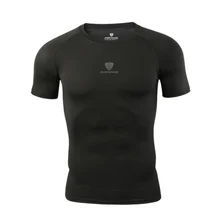 Мужская сжатая с коротким рукавом фитнес быстросохнущая дышащая плотная Спортивная одежда для бега стиль Топ для мужчин bthi