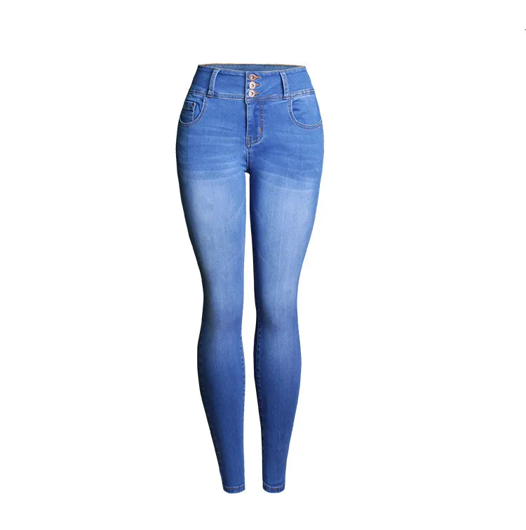 High Waist Jeans Hot Fashion Stretchable Skinny Jeans Women Denim Washed Pencil Pants Full-Length Tight Butt Lift Jeans Female (2)