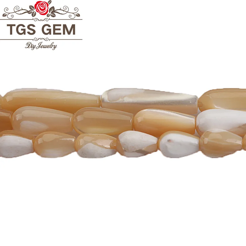 

Natural Shell Water Drop Brown Trochus Mother Of Pearl Mop Shell Beads 15'' DIY handmade Beads For Jewelry Making Accessories