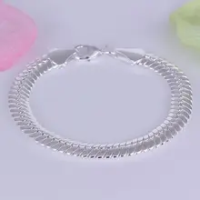 H231 925! Серебряный браслет 925 серебряные ювелирные изделия 10 мм плоский браслет-змейка/azqajqxa aweajnla