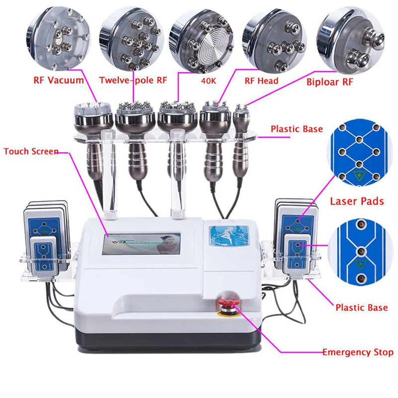 6в1 радиочастотный вакуумный Липо-лазер кавитация 40K Липо лазер Кавитация RF машина для похудения