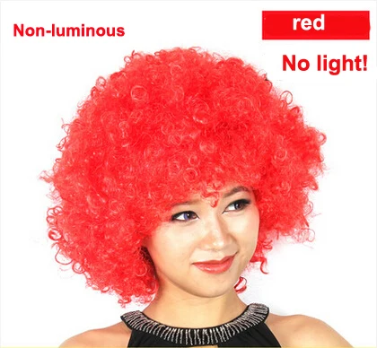 Красочный не светящийся/светодиодный светильник светящийся клоун взрыв парик мигающий головной убор головная повязка для волос обруч игрушка Детские вечерние принадлежности - Цвет: NL red