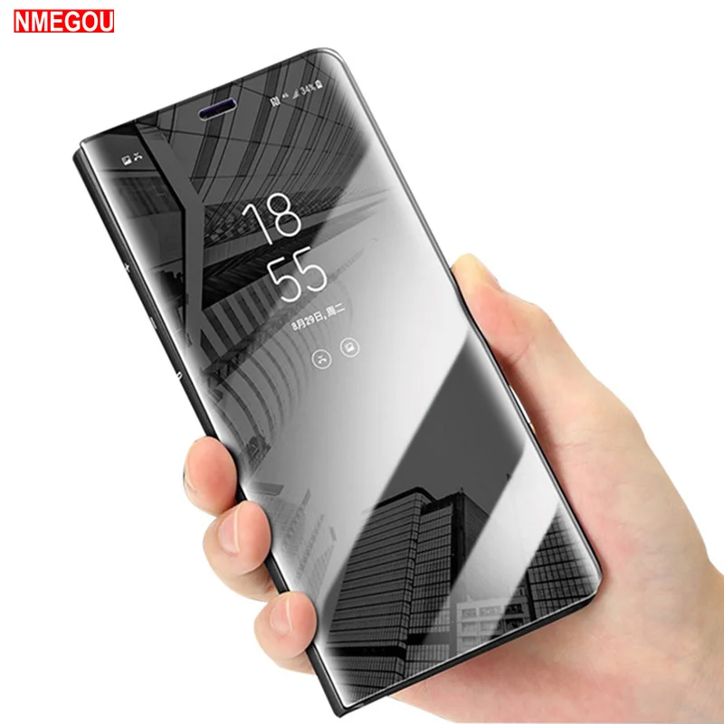Умный зеркальный флип чехол для samsung Galaxy A5 A7 A8 2018 J5 J7 кожаный подставка S9 S8 S10 A6 Plus