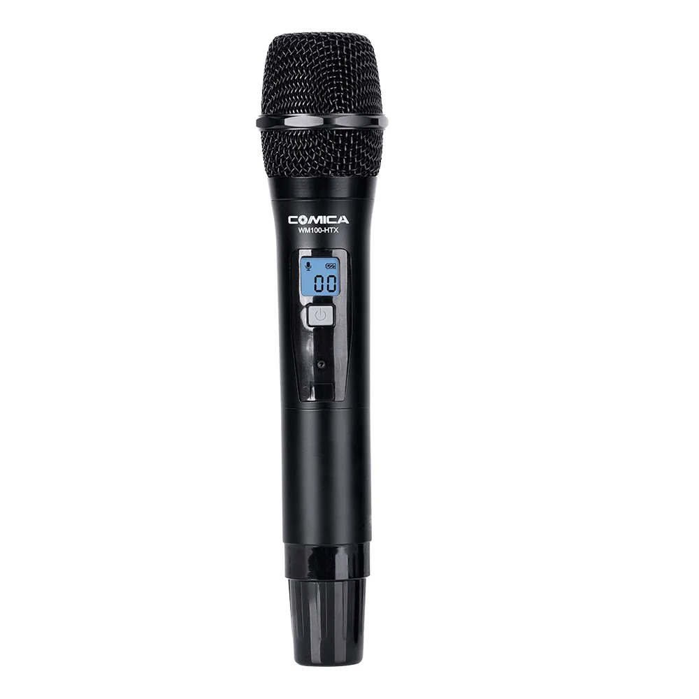 

CoMica CVM-WM100HTX Professional Wireless Handhold Microphone 48 Channels 100M Work Range Mic for Cameras Camcorder Smartphone