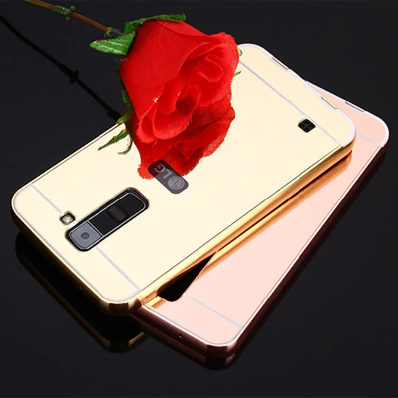 Роскошный позолоченный алюминиевый зеркальный чехол Hybird для LG K7 X210 X210DS MS330 |