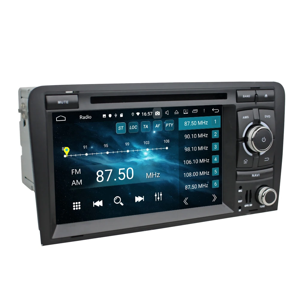 Best DSP Android 9.0 Octa Core 2 din 7" Car Audio DVD Radio GPS for Audi A3 S3 RS3 2002-2011 Bluetooth 4.2 WIFI 4GB RAM 32GB ROM OBD 0