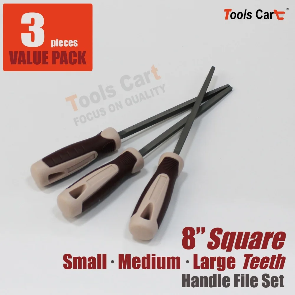 

8 Inch Square File 3pcs per Set Steel File Set Metal File S8-SML