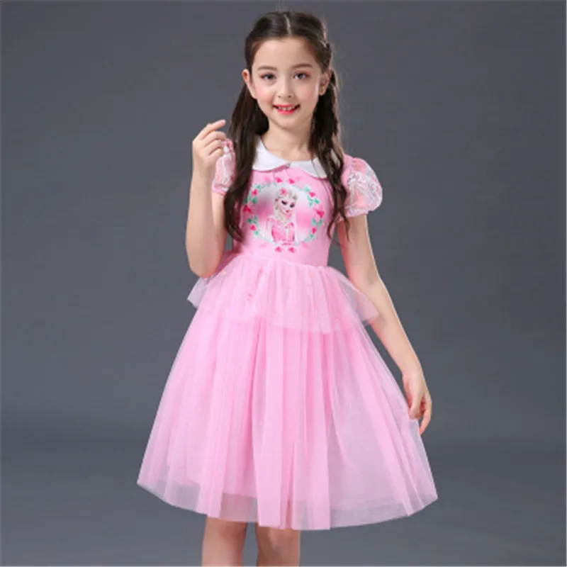 Girls Dress Summer New Frozen Princess Dress Peter Pan Collar Mesh Aisha Performance Show Dress Lace For Height 110-150cm Girls Dress Summer New Frozen Princess Dress Peter Pan Collar Mesh Aisha Performance Show Dress Lace For Height 110-150cm