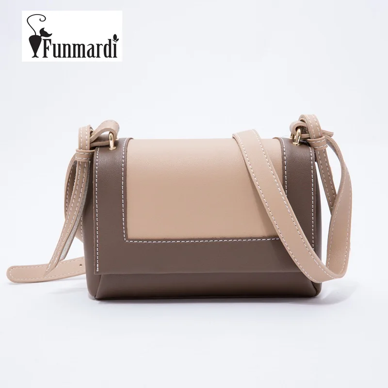 

FUNMARDI Summer Brand Design Messenger Bags Fashion Women Crossbody Soft Bags Panelled Simple Flap Bag Casual Beach bag WLAM0216