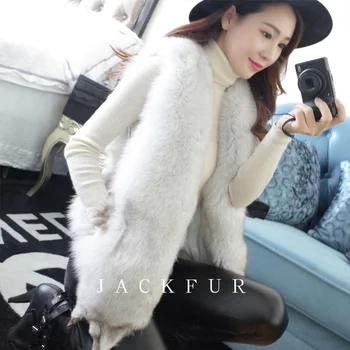 

Whole skin natural fox fur vests women fur waistcoats made from full pelt fox fur with head