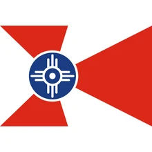 Пользовательские полиэстер 100D 3x5ft развевающиеся флаги 90*150 см 60*90 флаг 30*45 см флаг автомобиля Уичитский город флаг штата Канзас