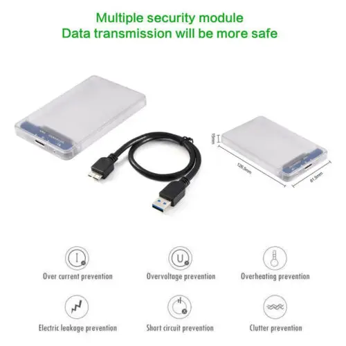 USB 3.0 SATA 2.5 Inch Hard Drive External Enclosure HDD Mobile Disk Box Case For Laptop PC