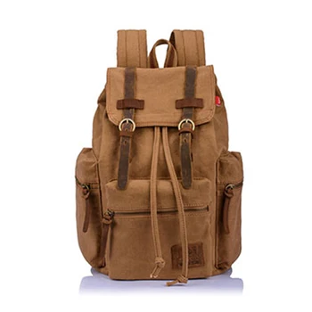 

men Backpack Mountaineering bags Travel Bag Casual Vintage School Bags Muddy Color