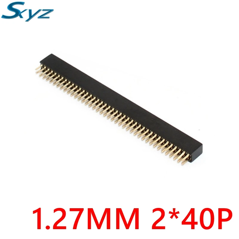

5PCS Pitch 1.27mm 2*40 Pin Stright Female Double Row Pin Header Strip PCB Connector