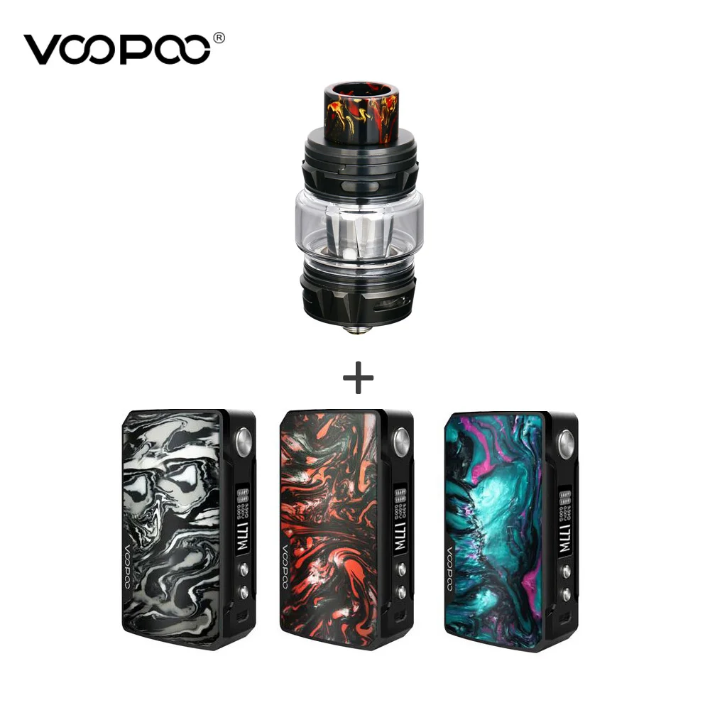 

Original VOOPOO DRAG 2 Box Mod Vape Powered by dual 18650 Battery with 6ML HorizonTech Falcon King (Bulb)Tank VS Drag Nano