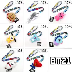 БЦ BT21 Bangtan мальчики армия Ван Манг CHIMMY TATA COOKY RJ KOYA SHOOKY плюшевые игрушки кулон телефон Веревка ремень клип Lariat Lanyard