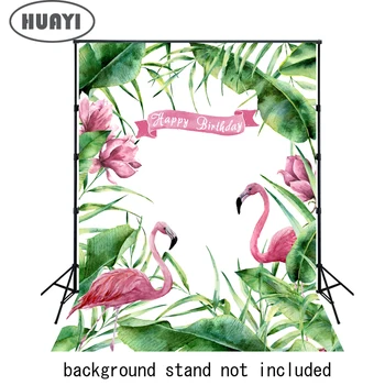 

HUAYI Jungle Safari Themed Flamingo animals birthday party banner photo background Baby Kids Portrait Party Backdrop W-629