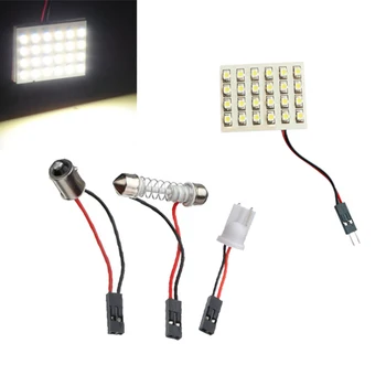 

10x) 2* Blanc Pure PANNEAU 1210 SMD 24 LED ADAPTATEUR T10 W5W Ba9s/C5w NAVETTE Ampoule 12V auto voiture interieure lumiere