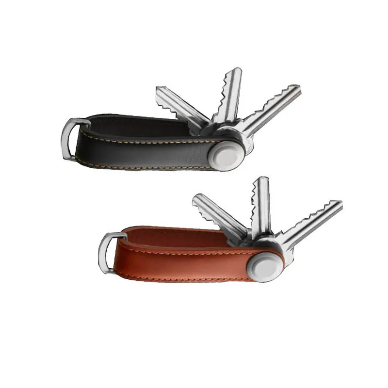 

BYCOBECY Genuine Leather Creative Key Holder Mini Key Chain Key Ring Wallet Organizer Housekeeper Men Car Key
