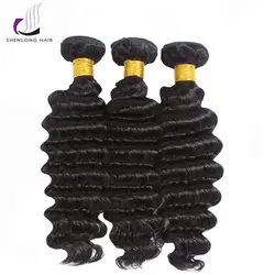 SHENLONG волос бразильский глубокая волна 1 Комплект 100% Номера для человеческих волос Weave натуральных Цвет 8-26 дюймов волос Комплект s