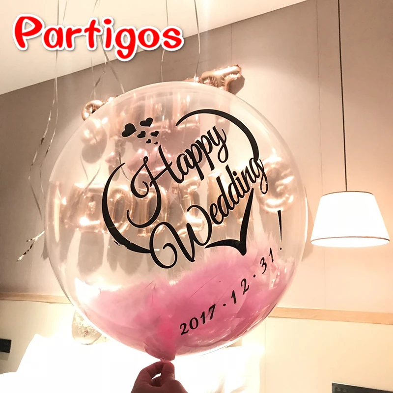 

Partigos 20pcs 10/18/24/36 inch transparent Balloons Wedding Birthday Party Clear Bubble Round Helium Globos Party Decor