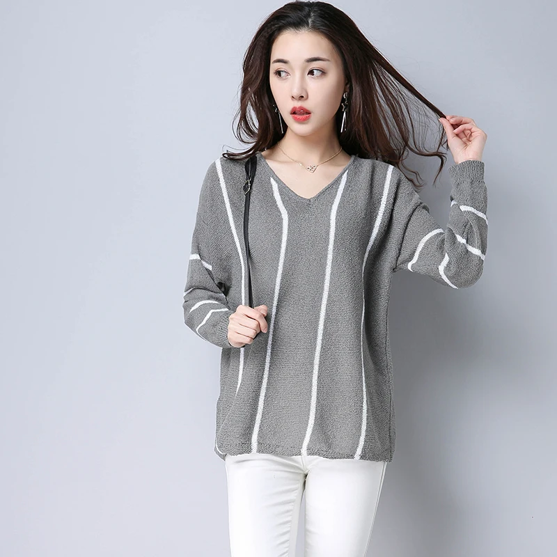 Laine marron Chaudes gris Ventes Soie Manches Bleu Femmes Solide Shippin Creux Couleur Réel 2018 Pulls Livraison Yunshucloset col Longues Printemps blanc V b6fgy7