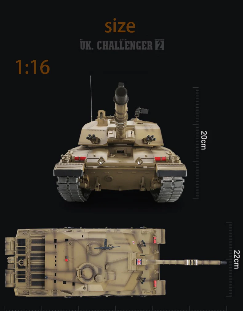 1/16 2,4G smoke British Challenger II can launch cannonball RC battle tank, полностью Металлическая Экипировка, уличная детская игрушка, Подарочный цвет