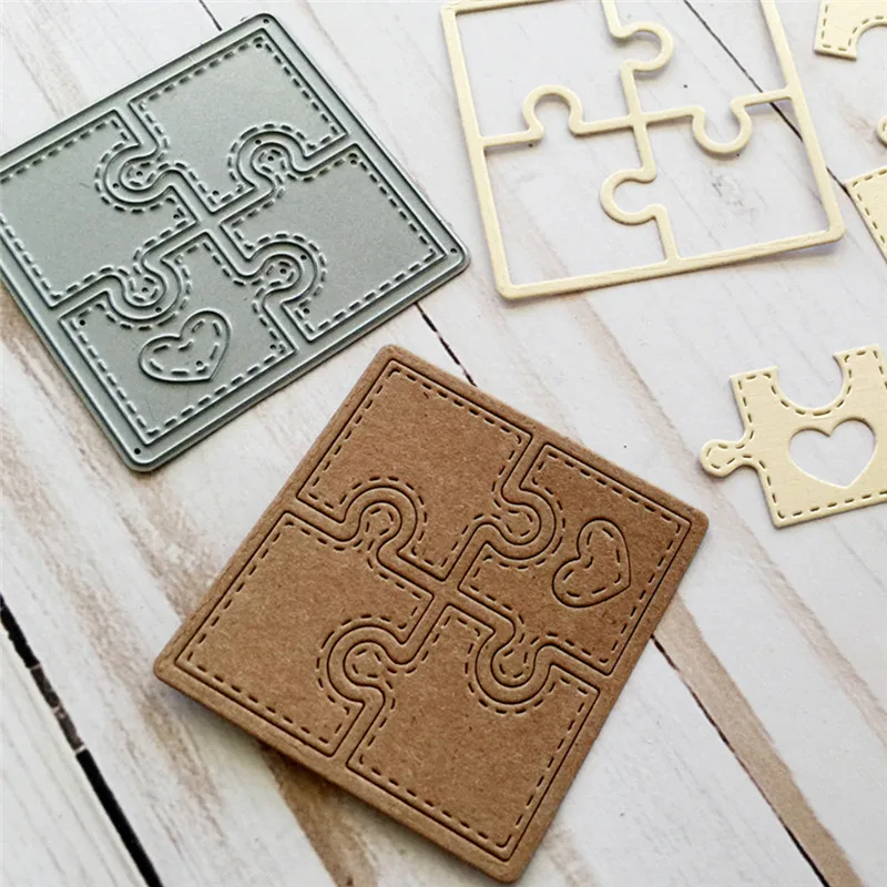 

DiyArts 1 Pcs/lot Metal Cutting Dies Scrapbooking for Card Making DIY Embossing Cuts New Craft Die Heart Puzzle Cover