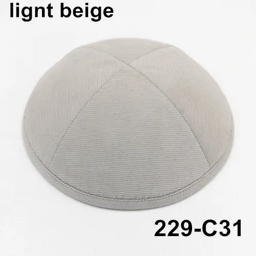 Kippot кипа головные уборы Skullies вельветовые Yarmulke 19cmBeanies еврейская шляпа-Кепка с черепом - Цвет: 229c31