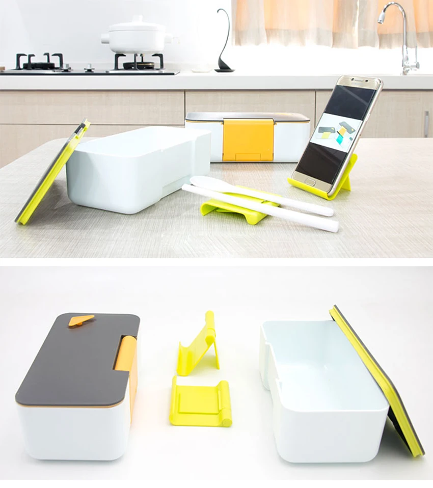 LIYIMENG 650ML Creative Phone Stand Lunch Box  Microwave Heating Portable Dinner LunchBox For Kids Picnic Office Workers School21
