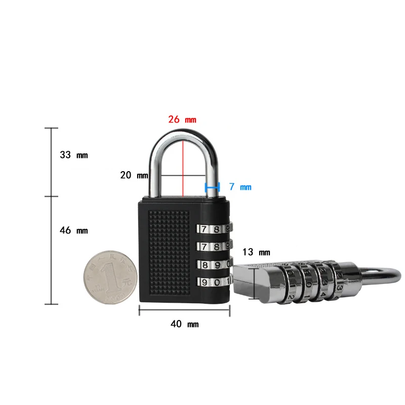 4 цифры Комбинации паролем цинковый сплав безопасности замок чемодан Чемодан кодовый замок шкаф Кабинет шкафчик навесной замок