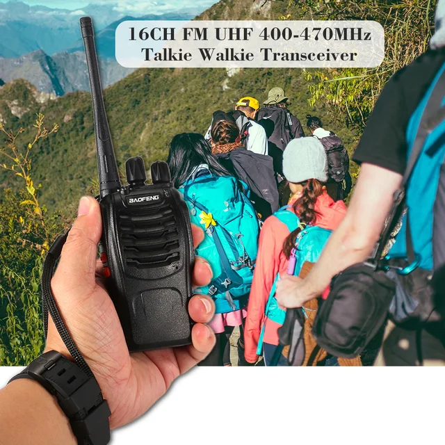 BAOFENG BF-888S 2PCS Talkie Walkie 16CH FM UHF 400-470MHz 2-way Radio Transceiver Portable Interphone Long Distance Flashlight