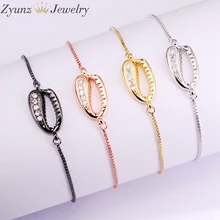 10 шт., модные женские браслеты с прозрачным цирконием очаровательные регулируемые раковина Каури в форме цепи браслеты