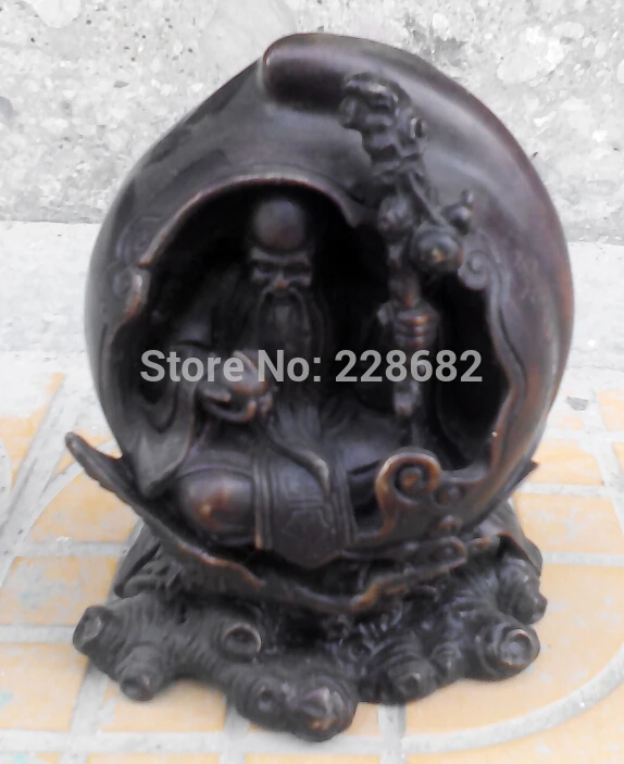 

Metal Crafts Collectible Decorated Handwork Chinese Copper Carved Longevity God Statue fast Shiping