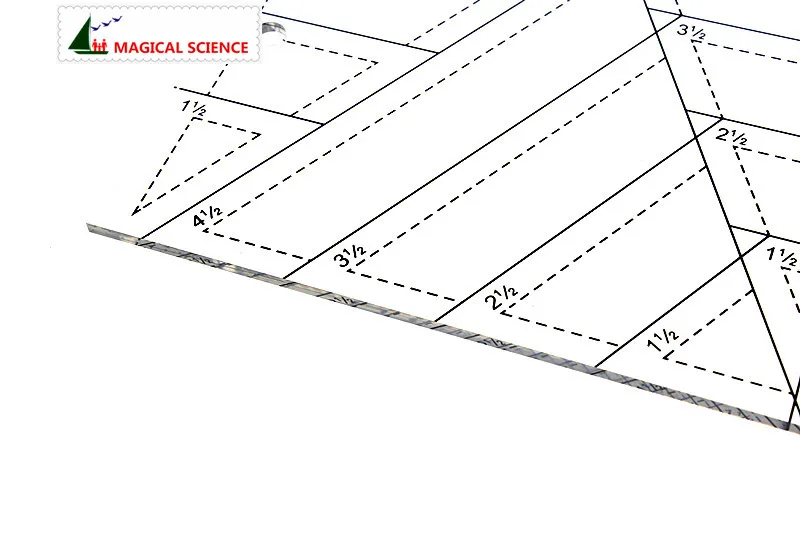 Разноцветная линейка прозрачный акриловый трапециевидная Треугольник Ромб Алмазная форма 1/4 дюймов шов припуск Ткань Искусство DIY Швейные
