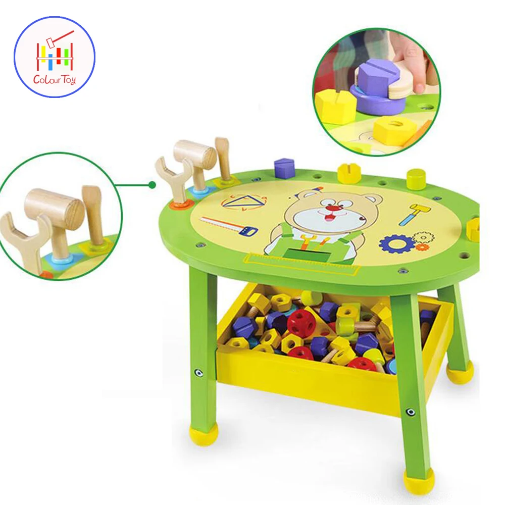 

Children Pretend Play Toys Simulation Workbench Tools Set Wooden Model Building Kits Educational Construction Assemble For Kids